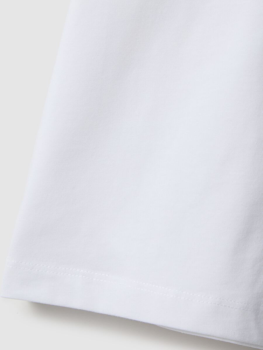White children's crew neck t-shirt in pure cotton regular fit_3
