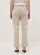 Beige stretch cotton paper bag trousers regular fit_2