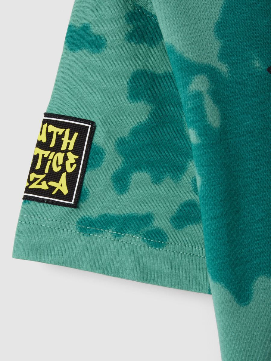 T-shirt in puro cotone verde da bambino regular fit con stampa_3