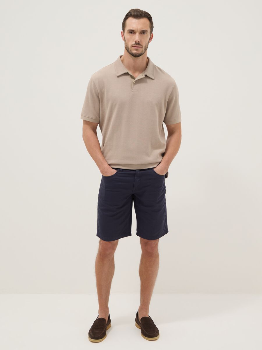 Blue pure cotton regular-fit shorts_0