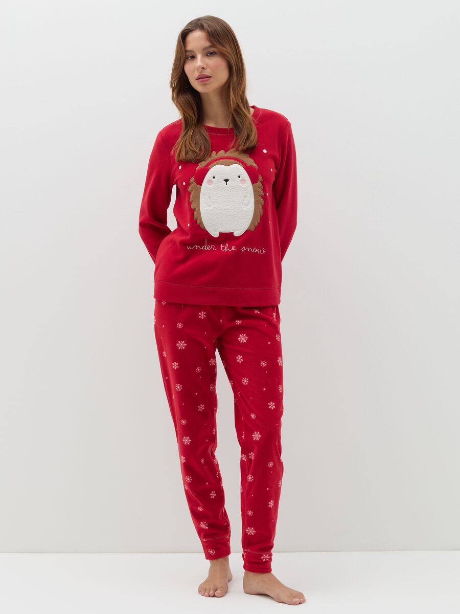 Velour pyjamas with "Under the snow" embroidery_0