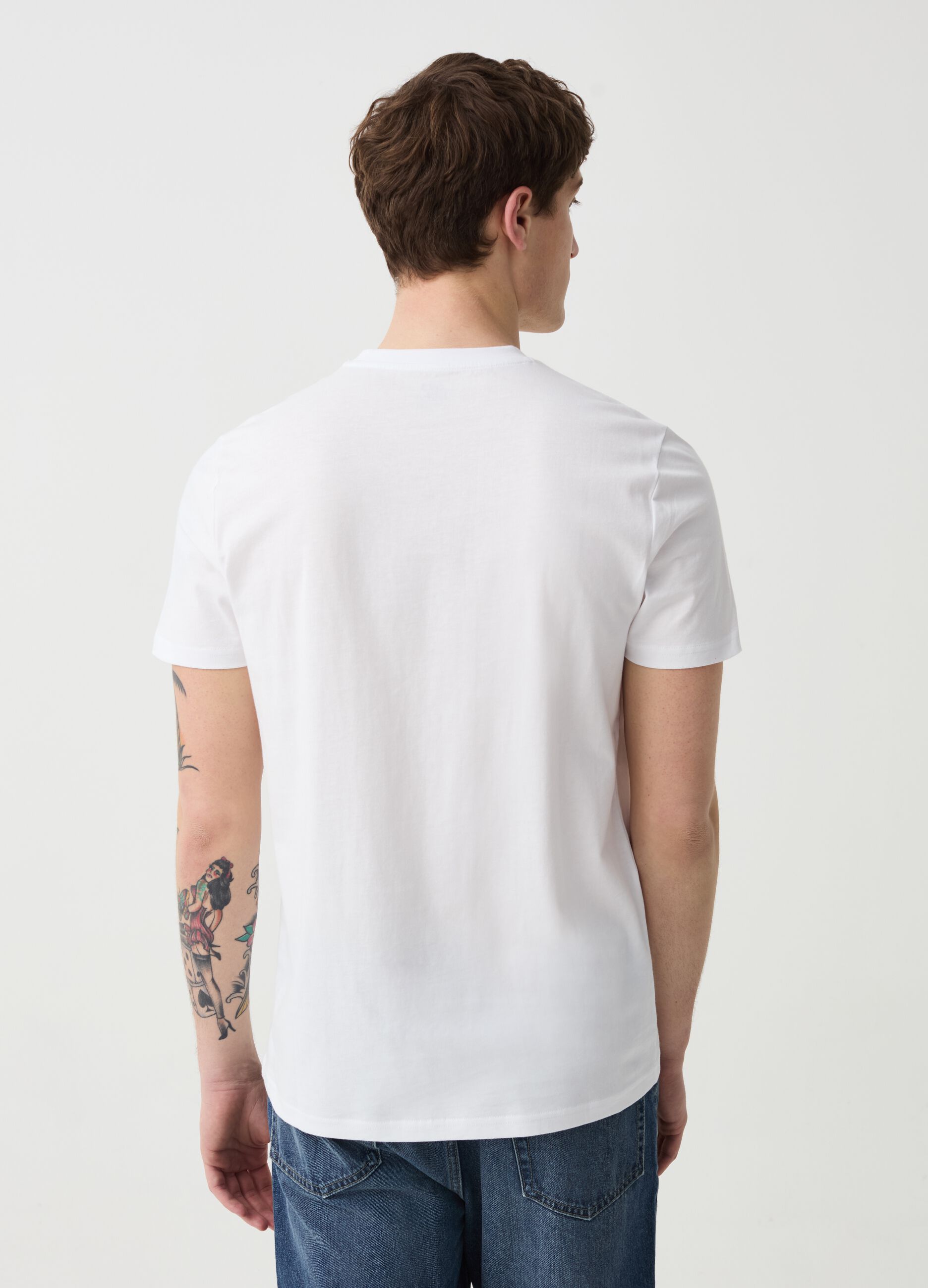 T-shirt in cotone con stampa Capri