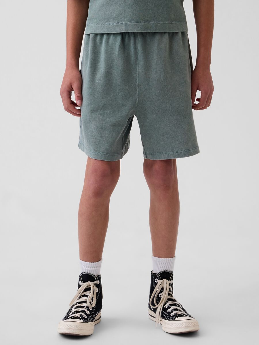 Shorts in puro cotone con vita elasticizzata_1