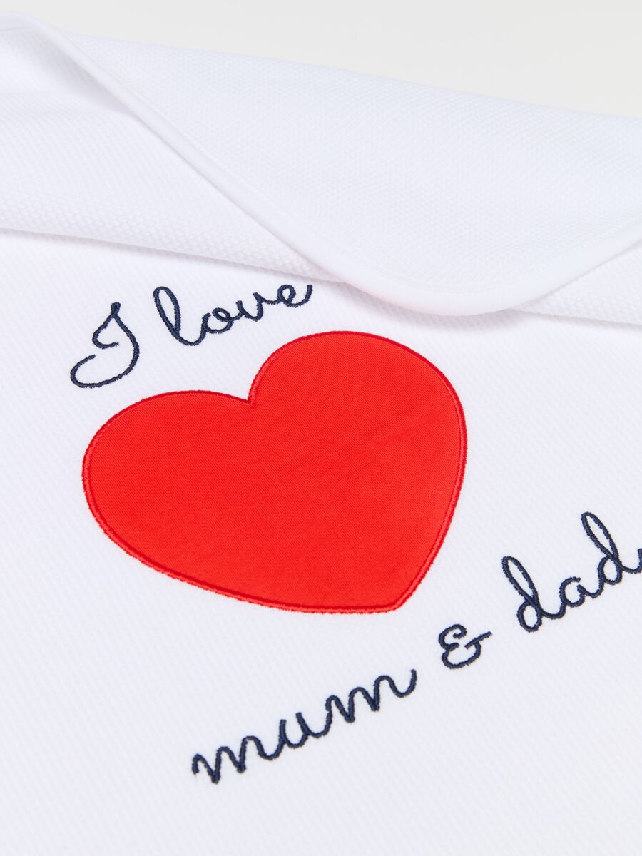 Waffle weave blanket with I Love Mum & Dad_2