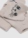 Beige girl's gloves with embroidery_2