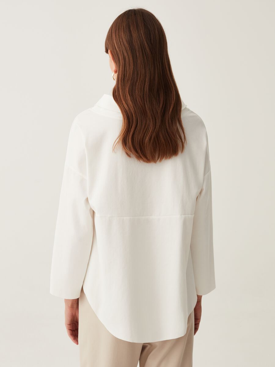 Blusa in cotone con collo risvoltato_2