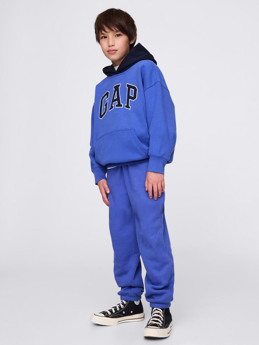 Blue joggers with elasticated edging_0