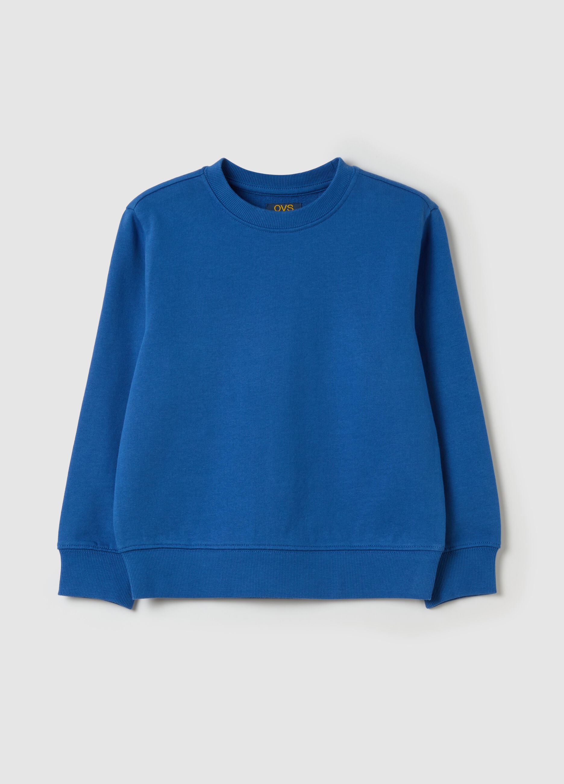 Solid colour sweatshirt with round neck