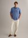 Men's blue shirt in linen and cotton blend_1
