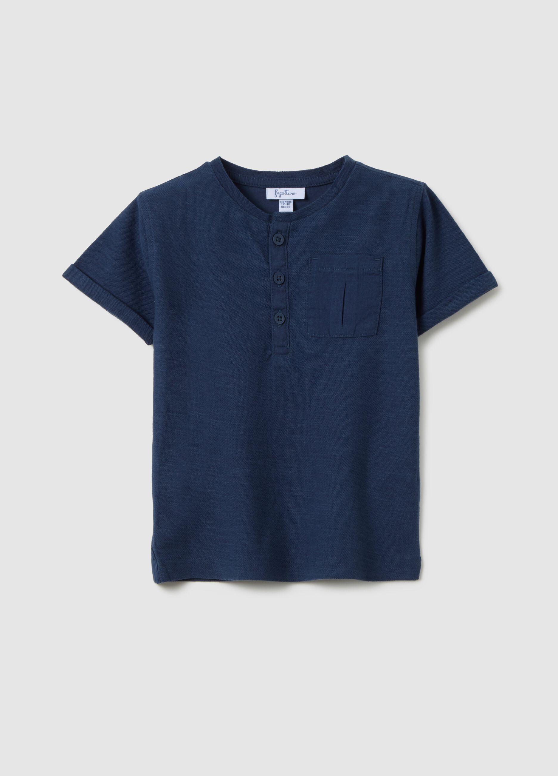 Children's T-shirt in pure blue cotton regular fit