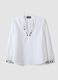 White viscose-blend shirt with charms and V-neck regular fit_4