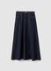 Long skirt in pure blue denim cotton regular fit_4