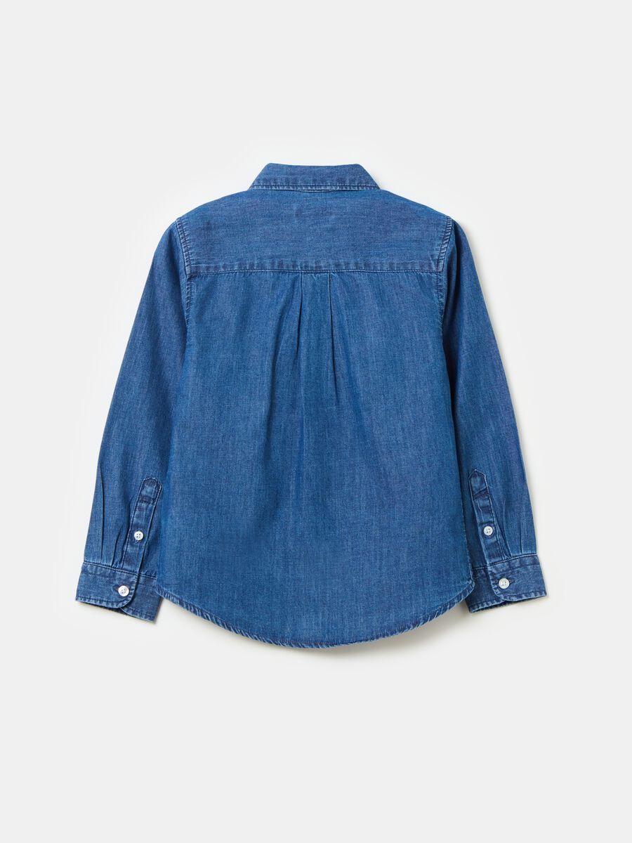 Denim shirt with button-down collar_1