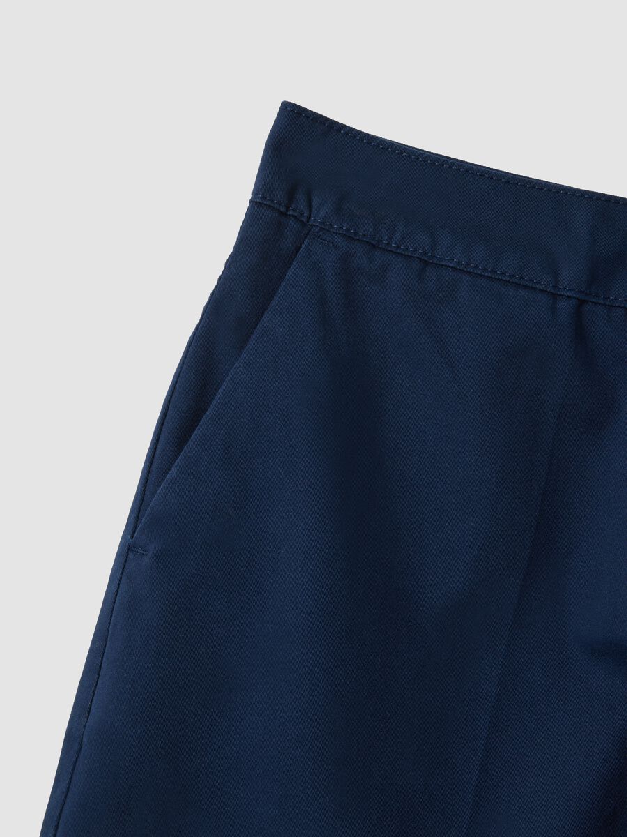 Shorts blu in puro cotone regular fit_5
