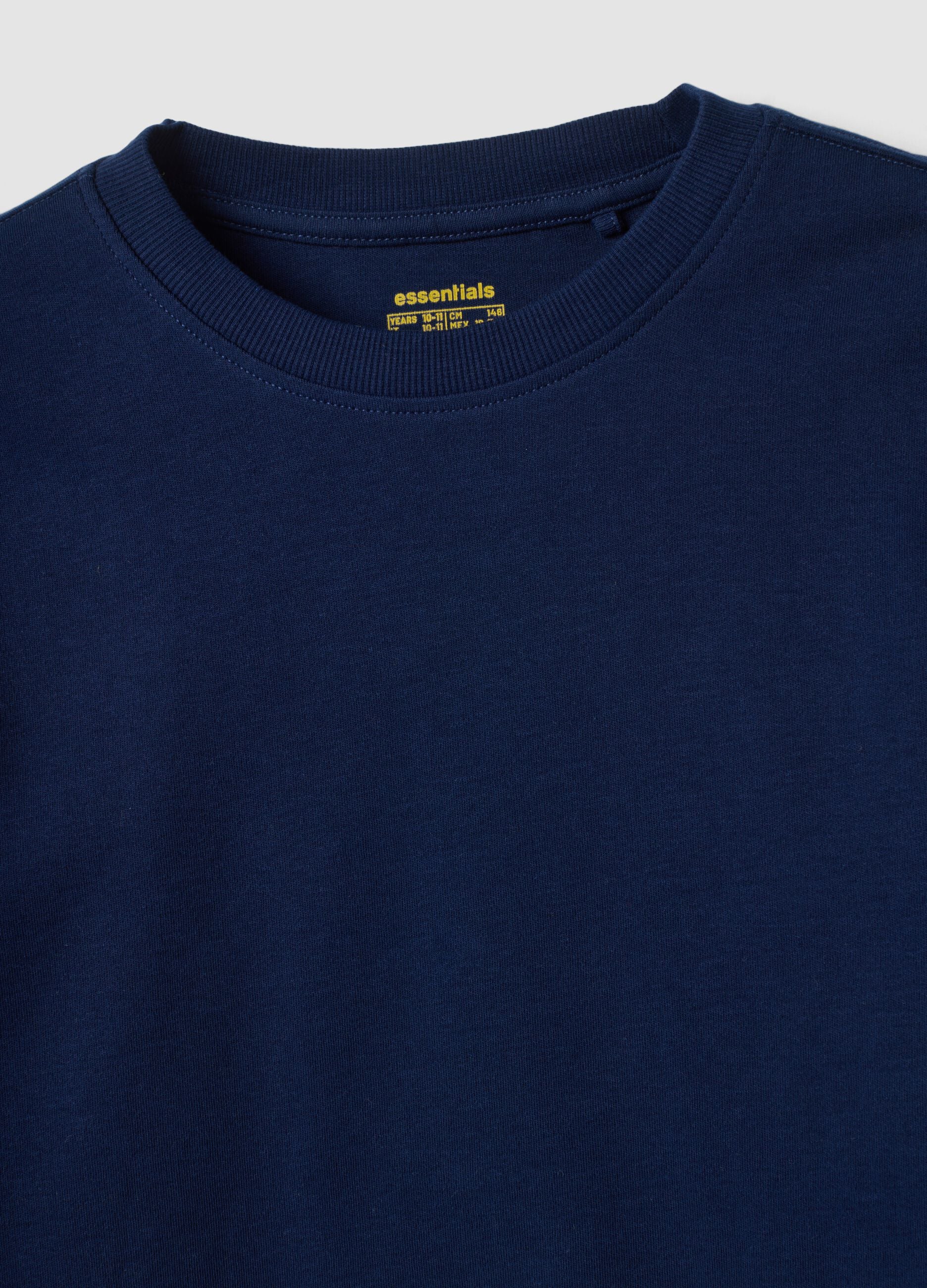 Navy blue organic cotton crew-neck T-shirt