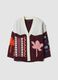 Multicolour knitted cardigan with deep V-neck_0