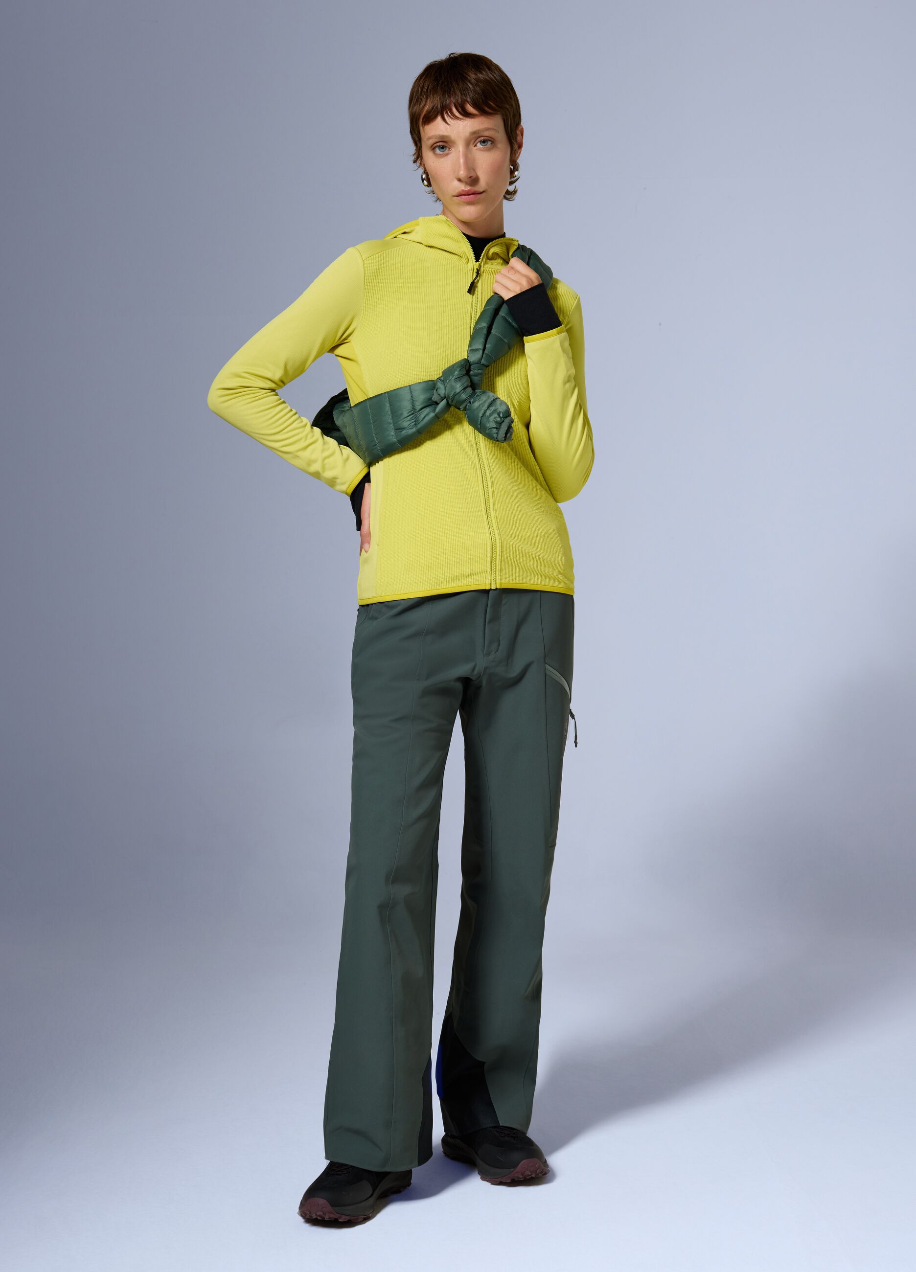 Full zip waffle fleece hoodie ALTAVIA WITH DEBORAH COMPAGNONI