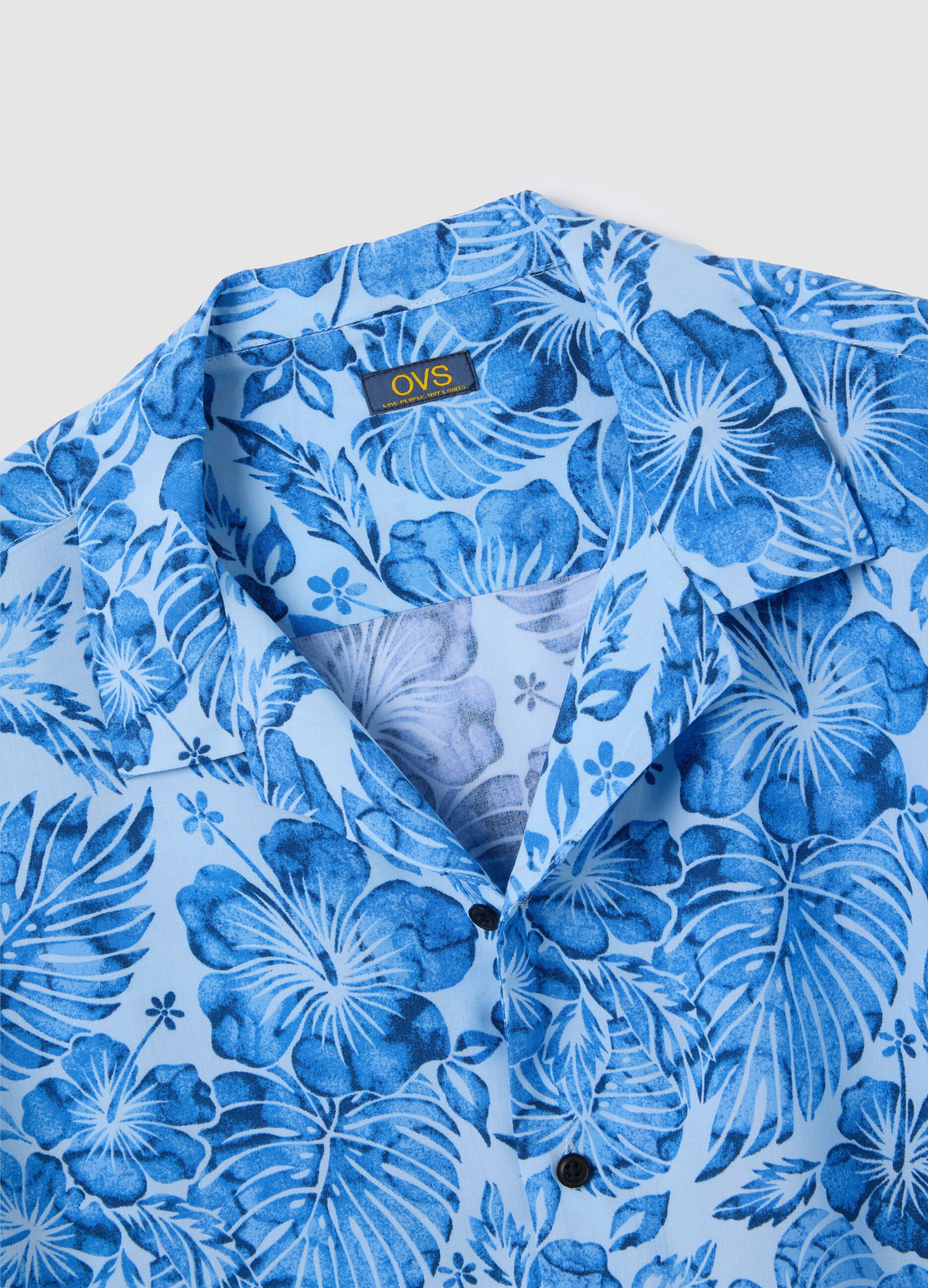 Camicia da uomo in viscosa multicolor over fit