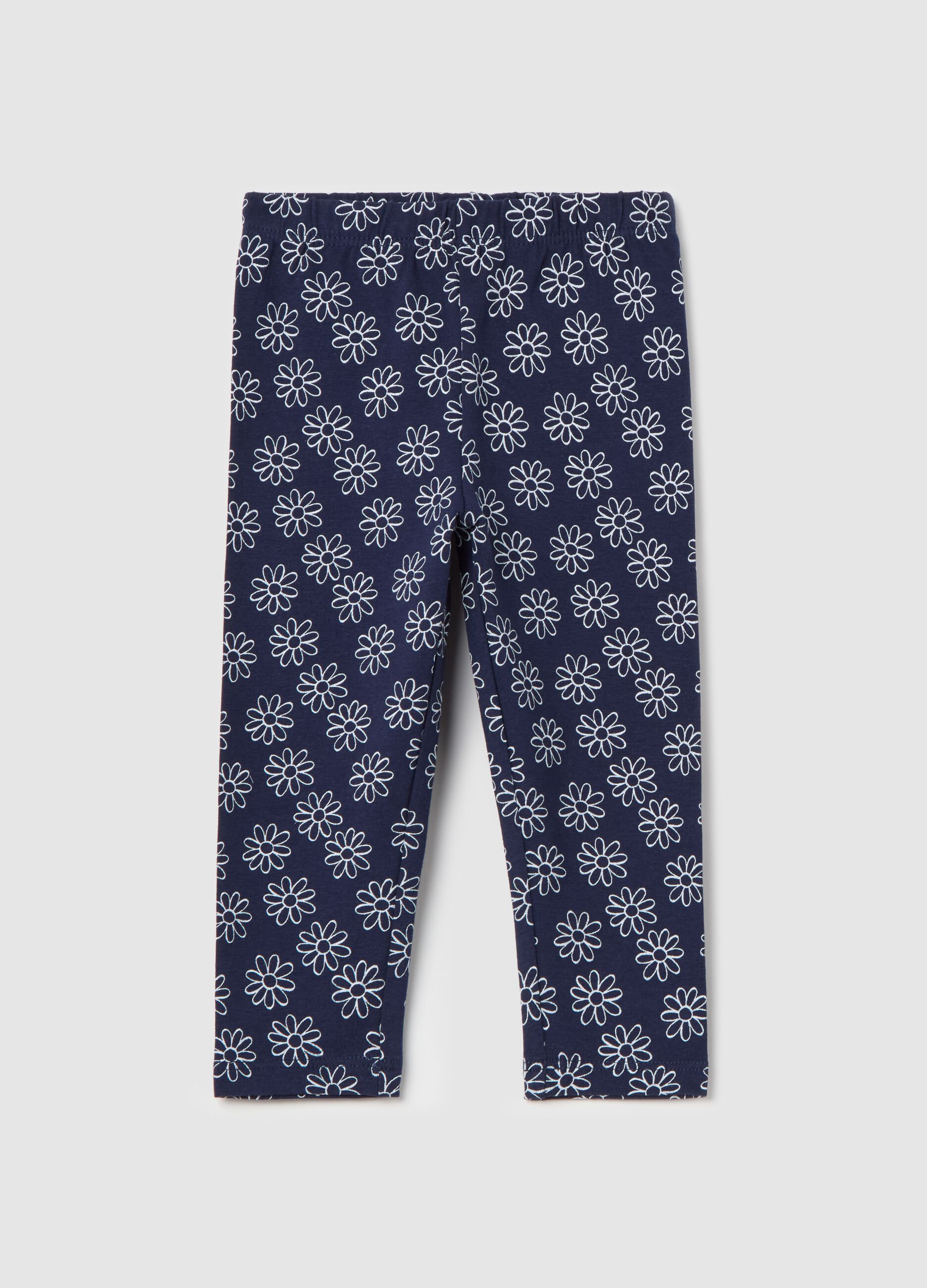 Printed stretch cotton leggings