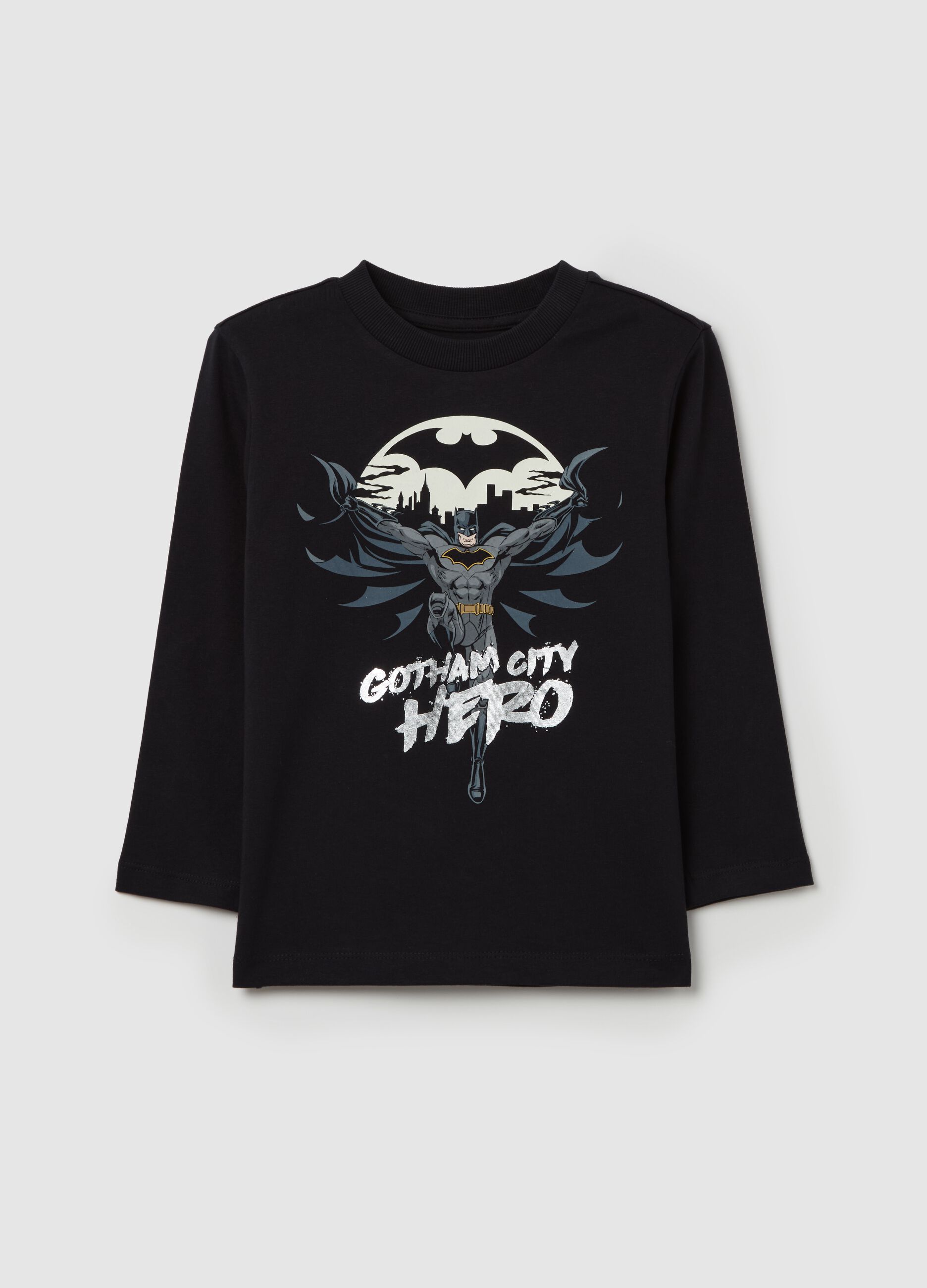 T-shirt a maniche lunghe con stampa Batman