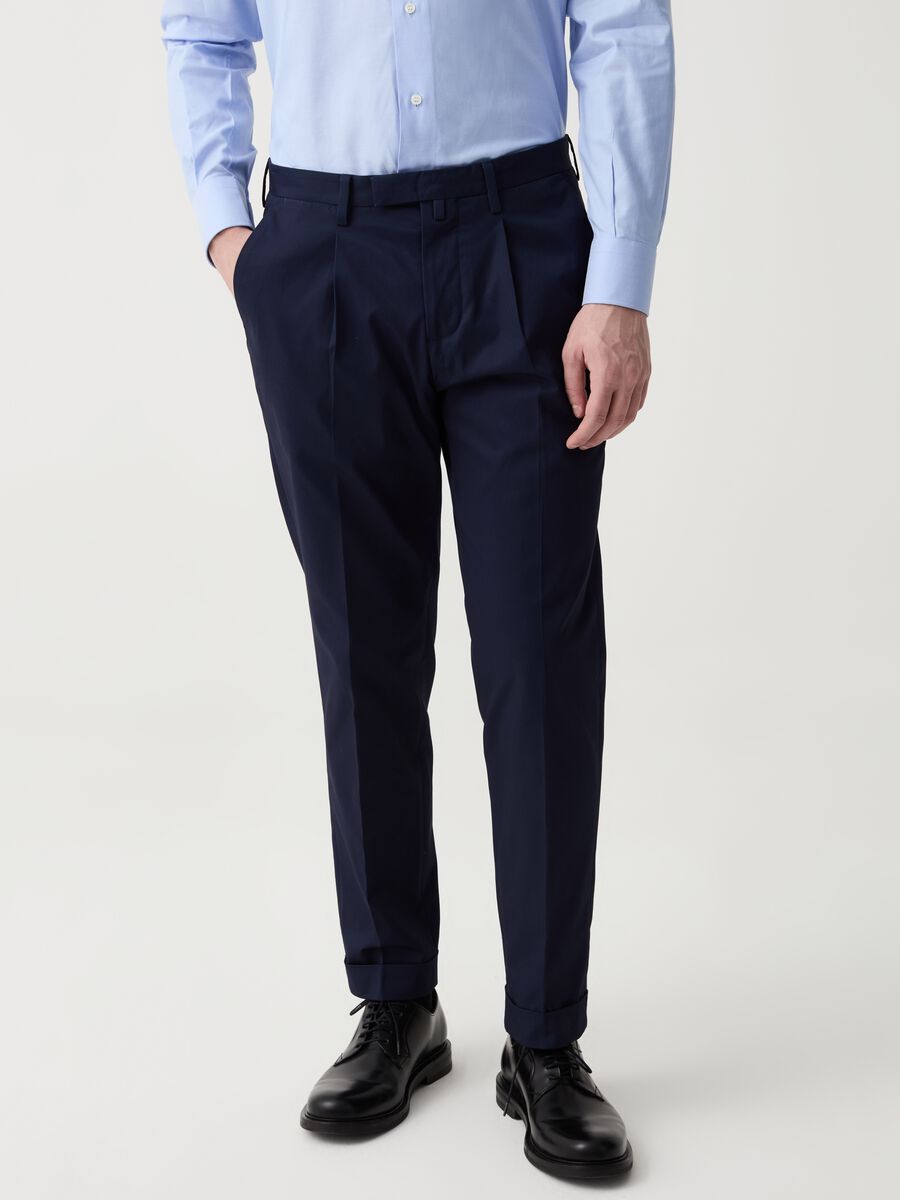 B.ST 1957 comfort-fit chino trousers with darts_1