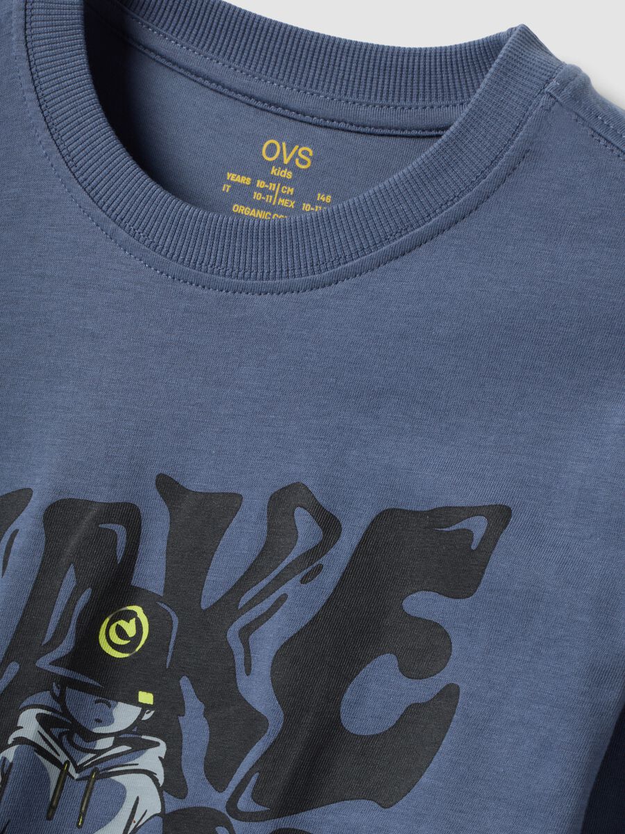 Grey relaxed-fit T-shirt in pure organic cotton for boys_2