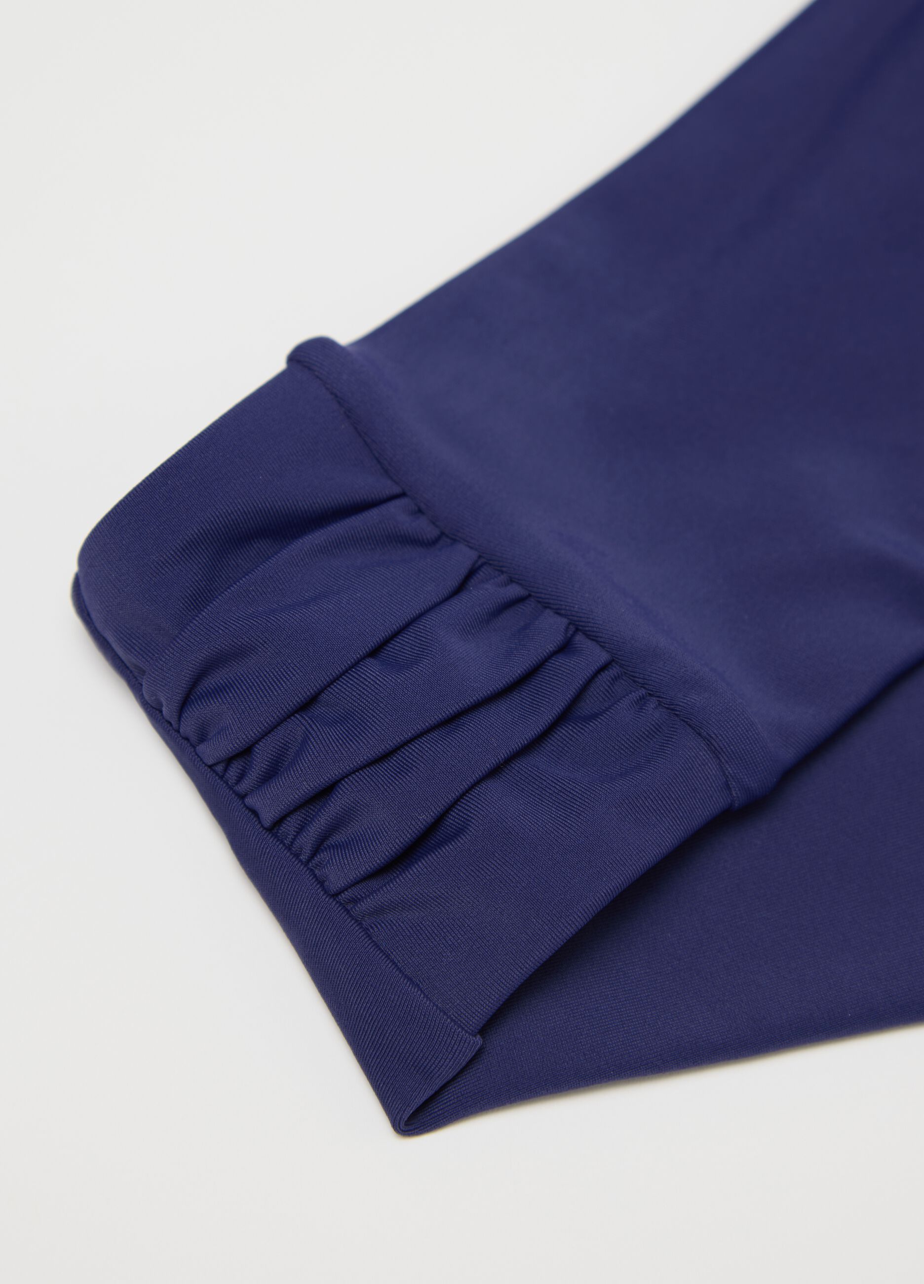 Brasiliano  da donna in tessuto elasticizzato blu a vita alta