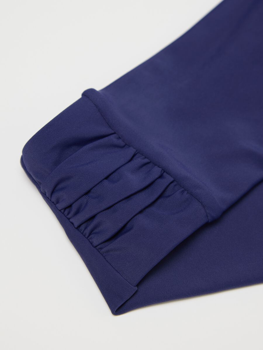 Women’s high rise bikini briefs in blue stretch fabric._5