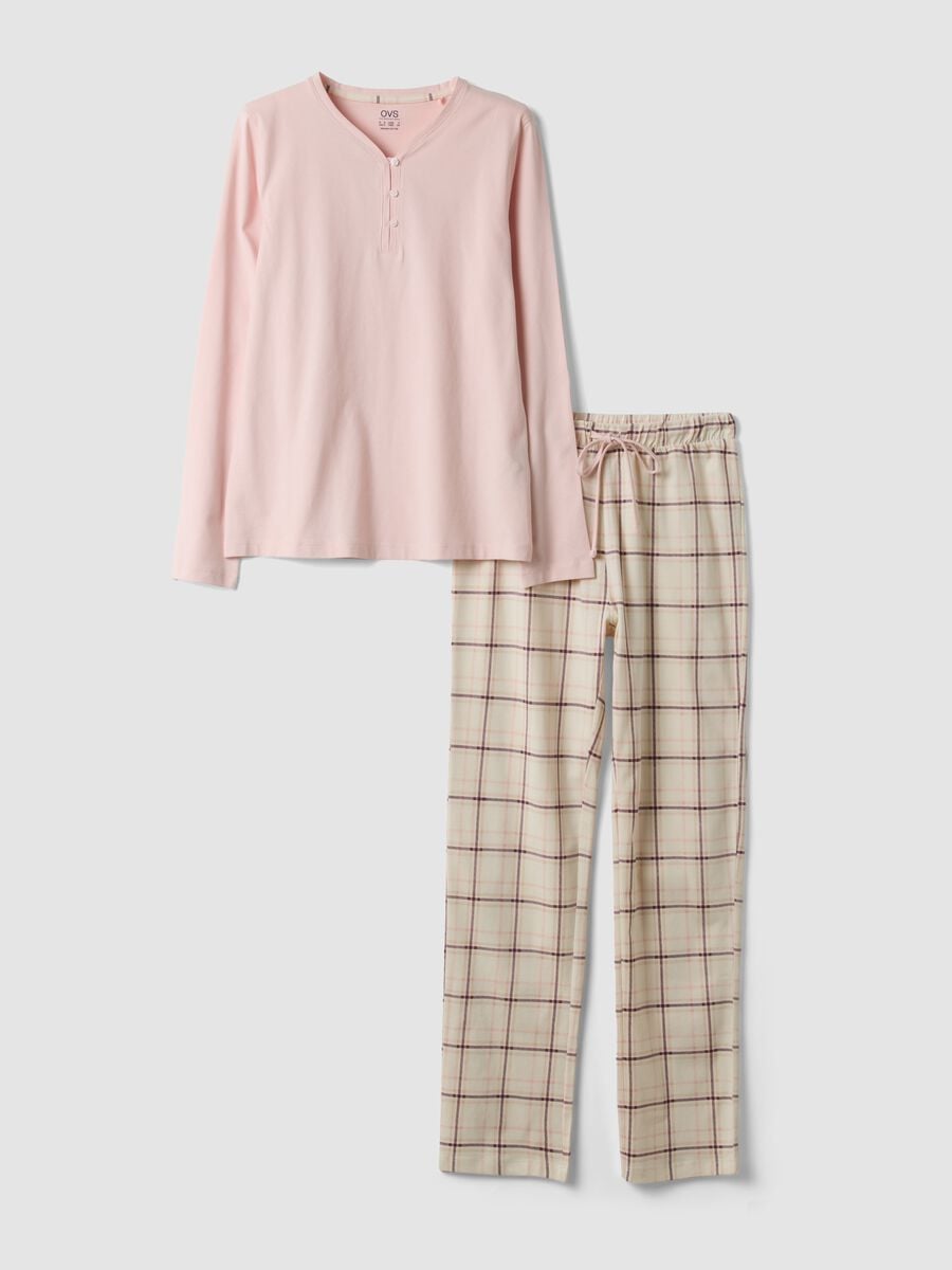 Pink pure organic cotton crew-neck pyjamas_4