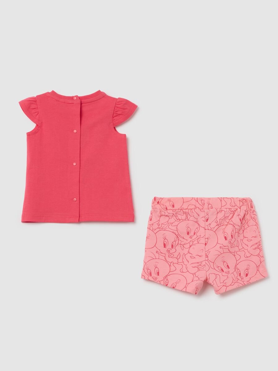 Baby Girl Set in Pure Red Cotton with Pattern_1