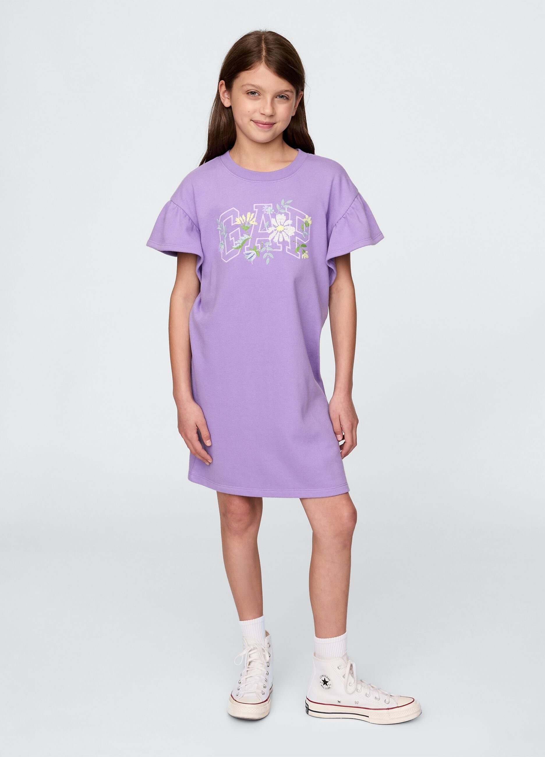 Purple Short Sleeve Dress GAP Kids