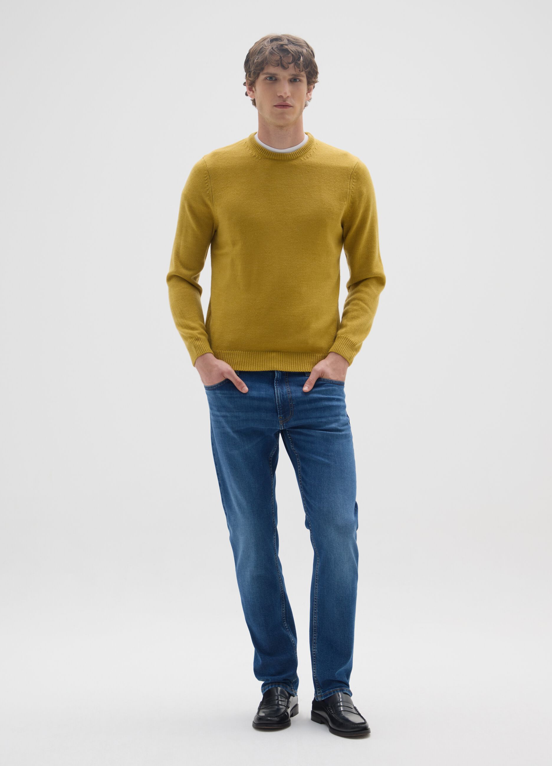 Yellow Regular Fit Sweater