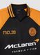 Black and orange oversized McLaren logo polo shirt_5