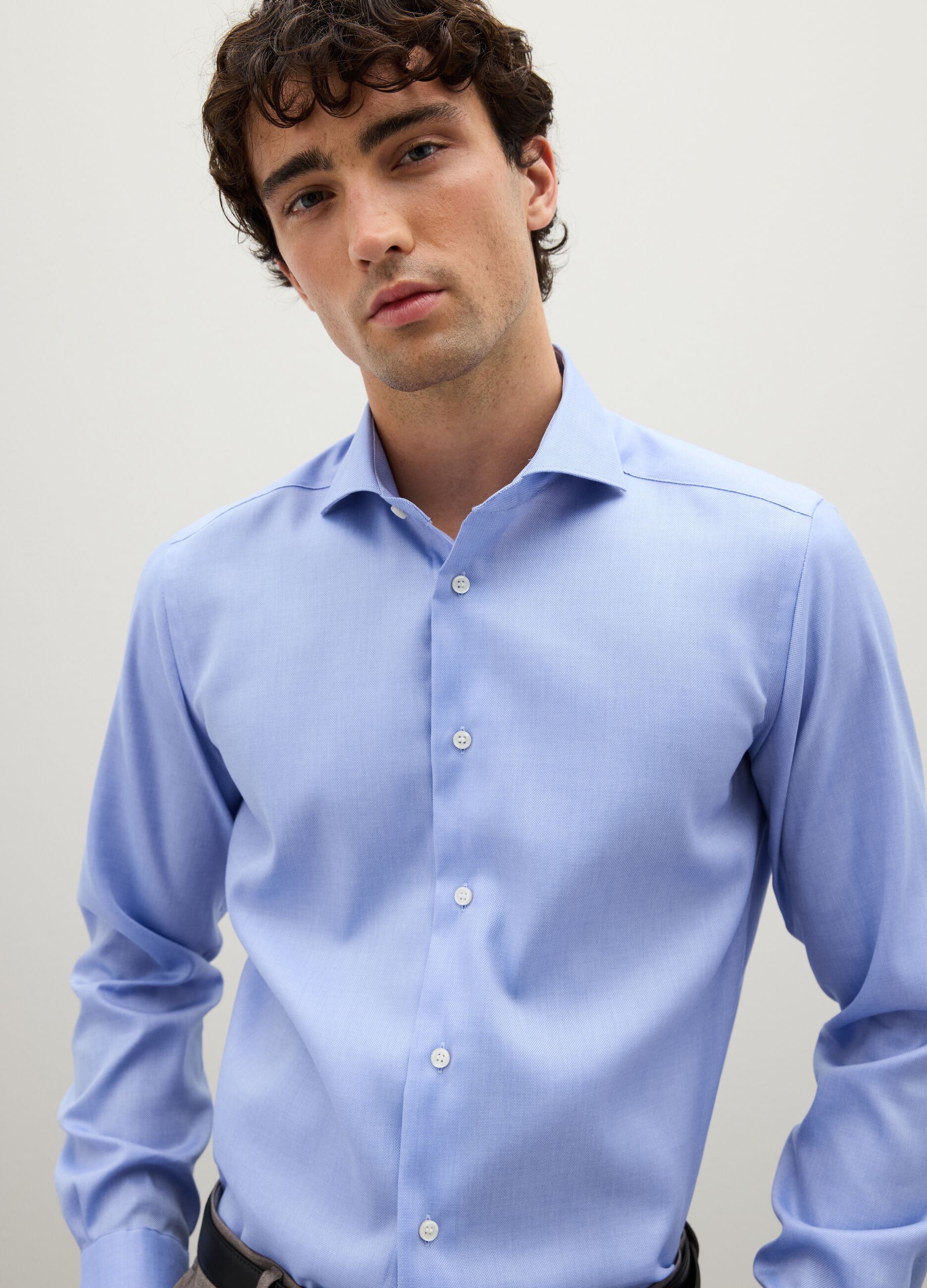 Blue Long Sleeve Cotton Shirt