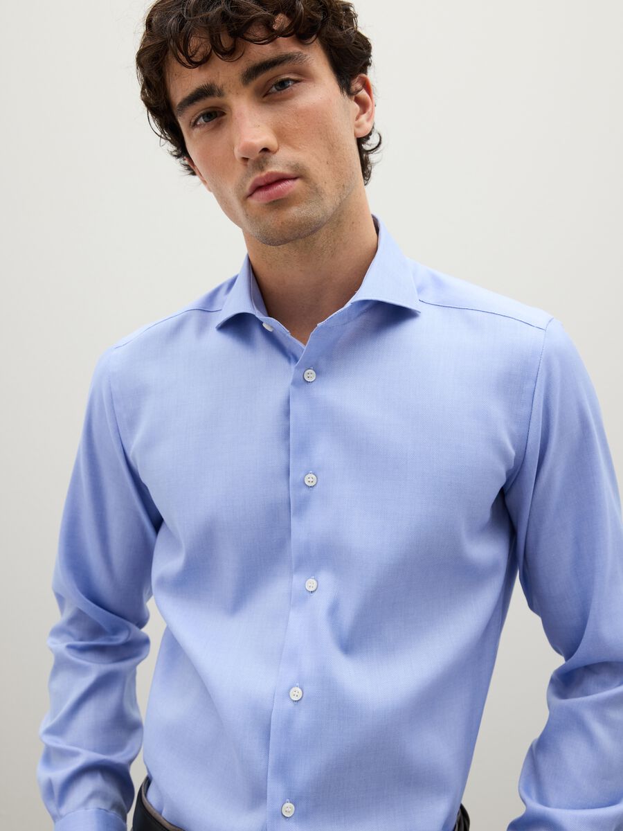 Blue Long Sleeve Cotton Shirt_2