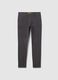 Grey stretch cotton regular fit trousers_4