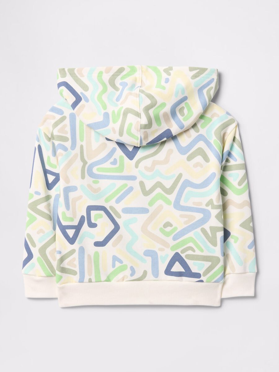 Sweatshirt with hood and geometric print_1