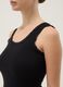 Regular fit black stretch cotton vest with lace trim_3