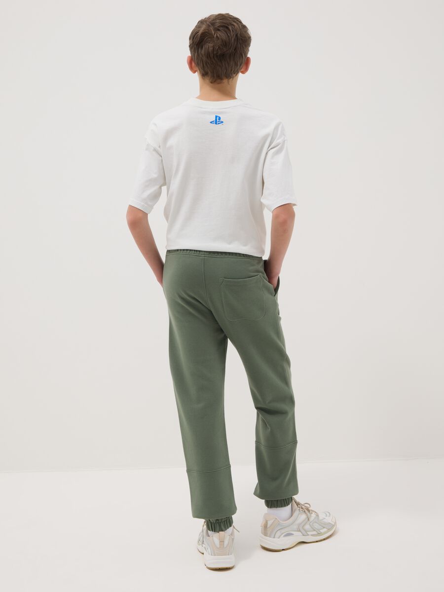 Pantaloni jogger verdi da ragazzo in puro cotone organico regular fit_2