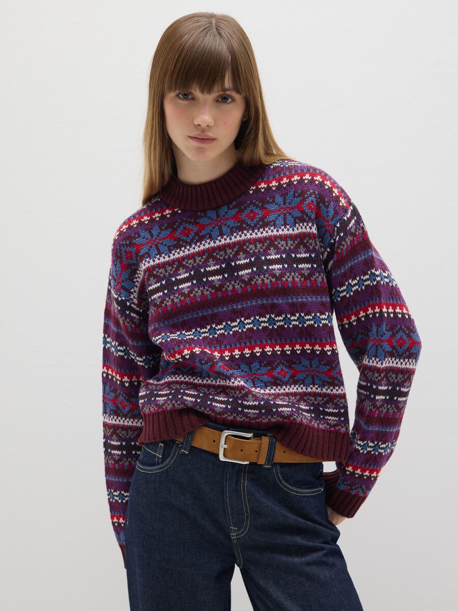 Multicolour round neck jumper_0