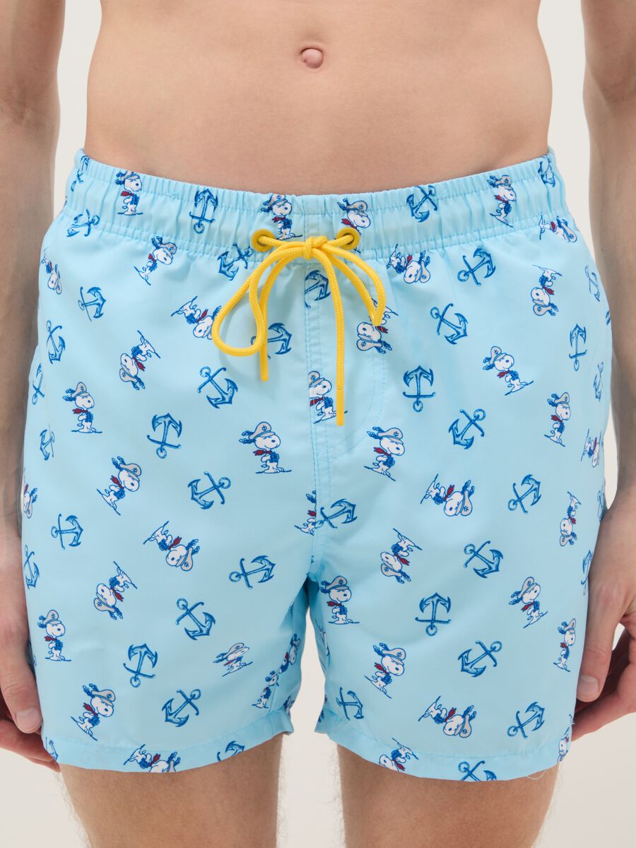 Blue beach boxers with Peanuts print_1