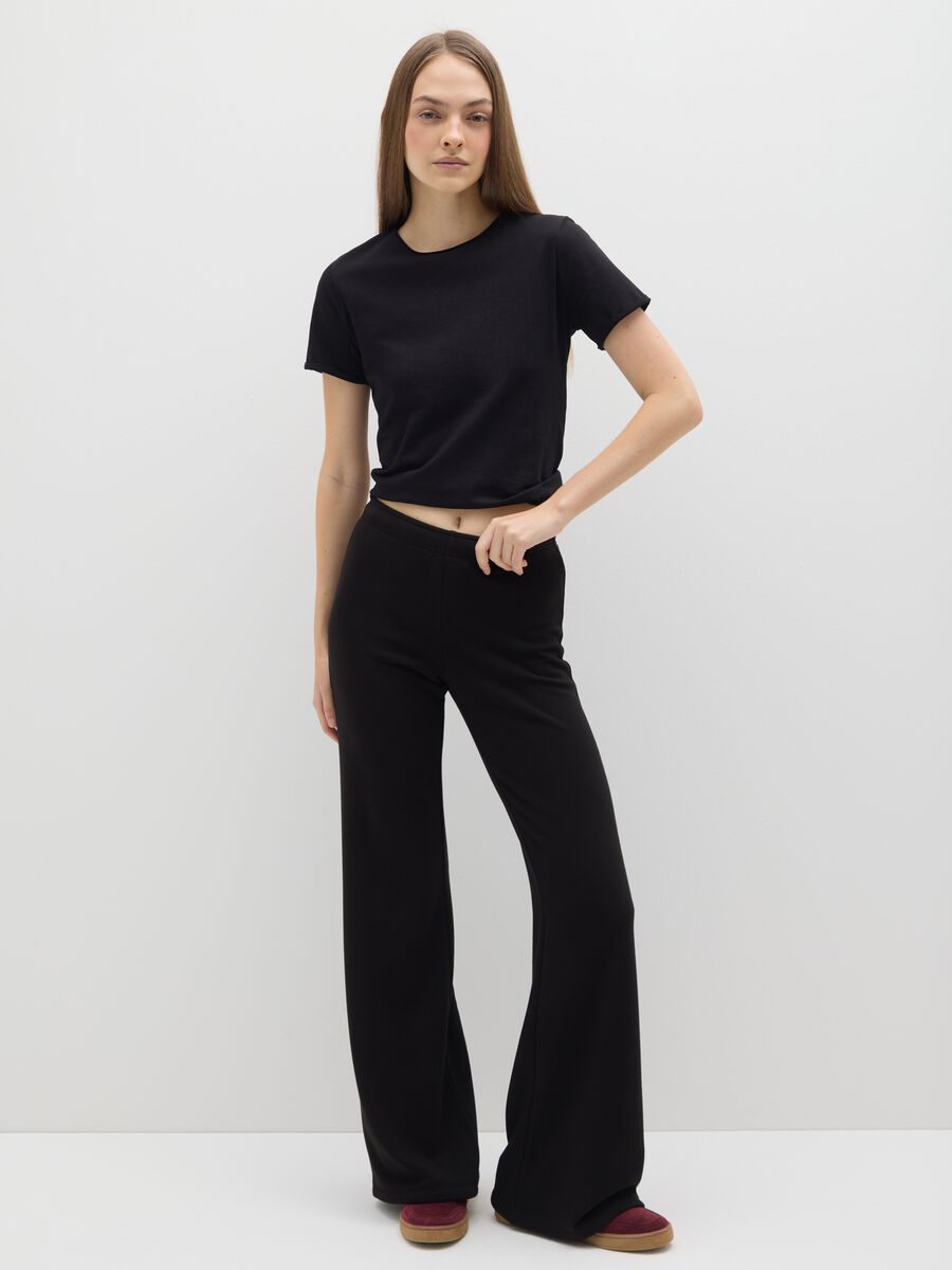 Black flare fit trousers_0