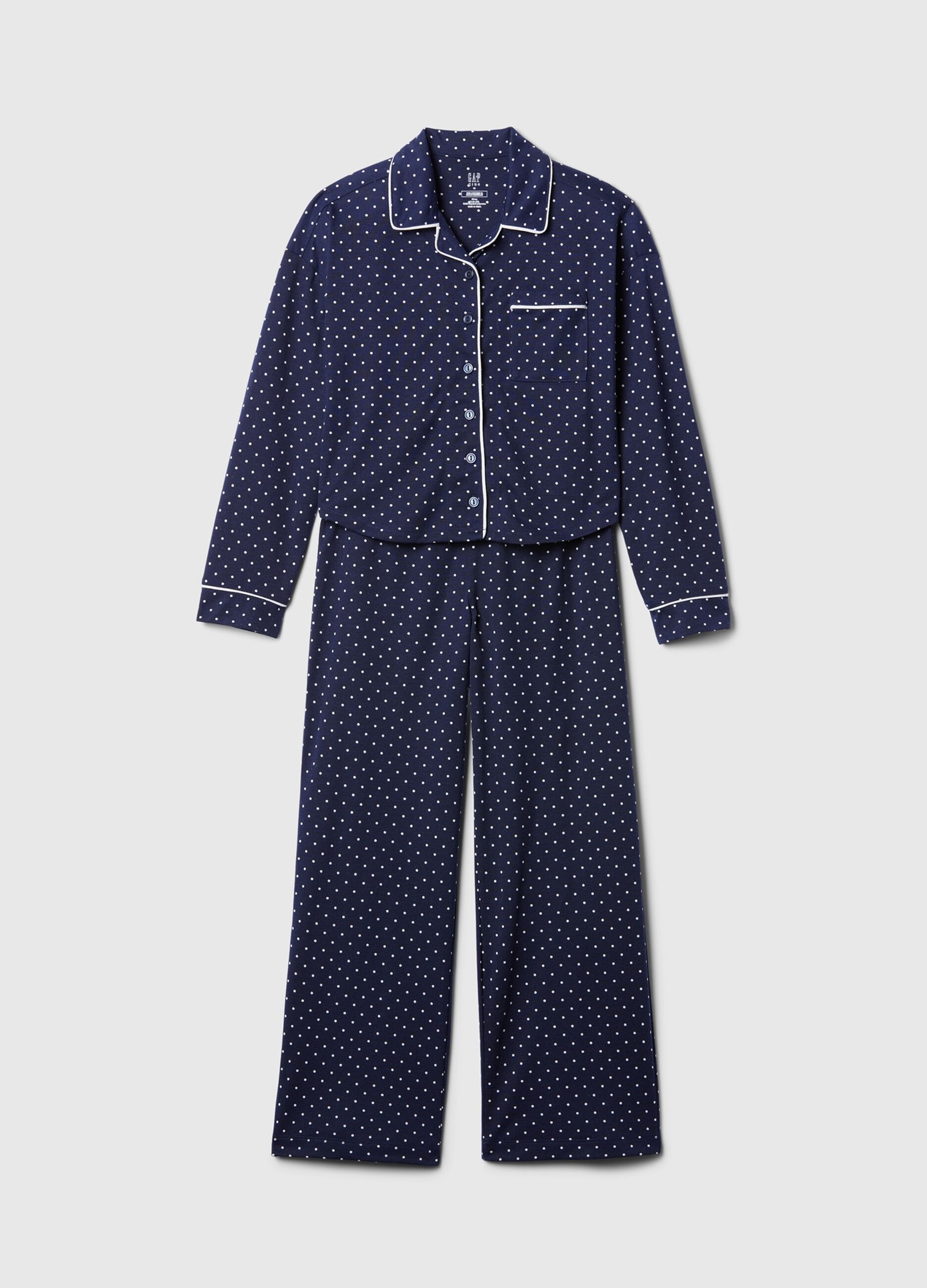 Long pyjamas with polka dot print
