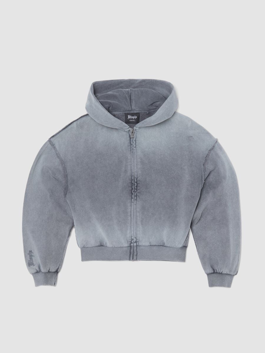 Sunfaded Full-Zip Hoodie Vintage Grey_0