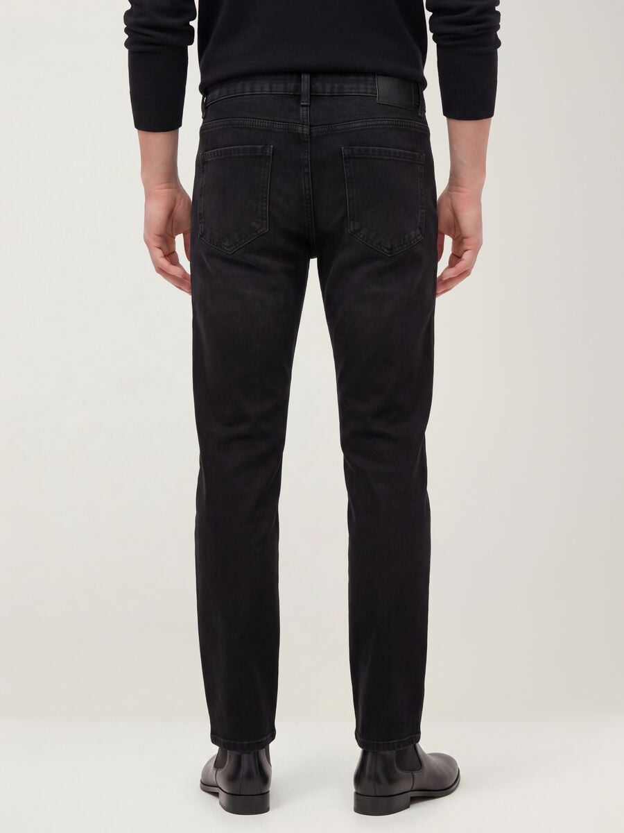Black regular-fit jeans in a cotton, lyocell and viscose blend_2