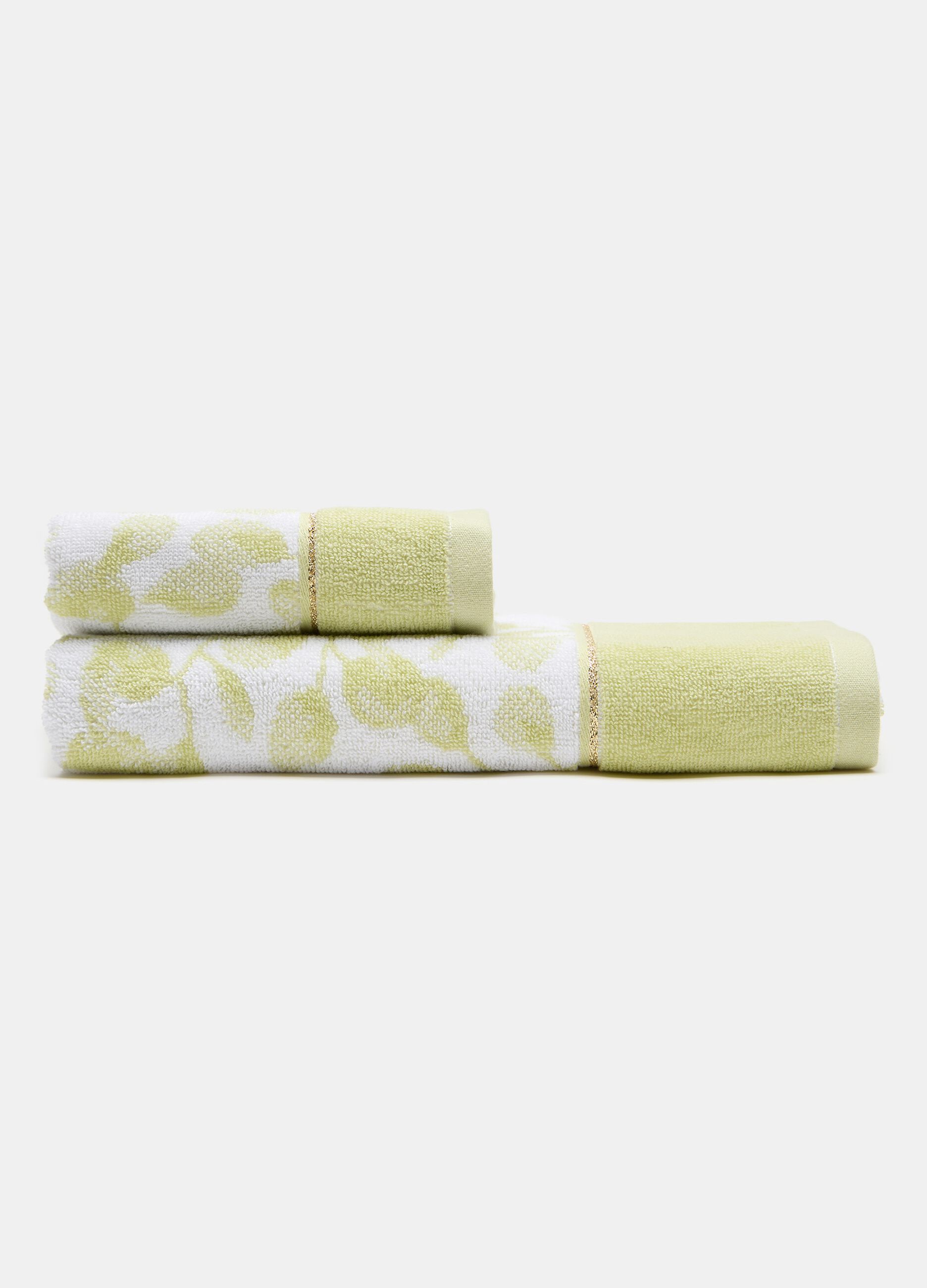 Asciugamano ospite in puro cotone con decoro floreale
