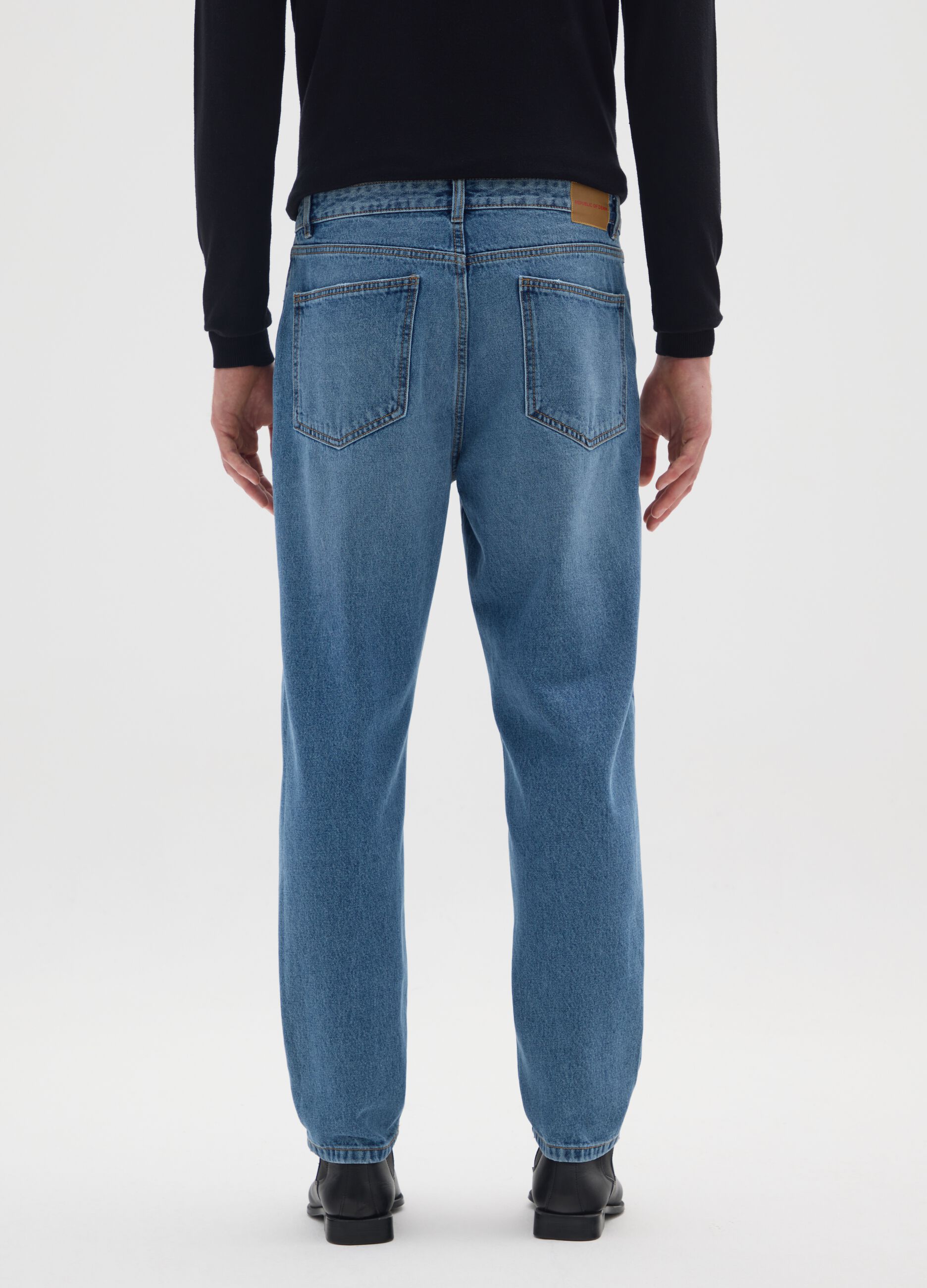Jeans in puro cotone denim regular tapered