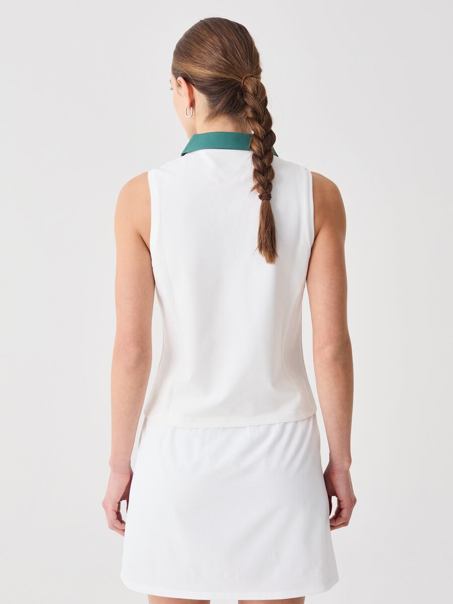 SLAZENGER sleeveless polo shirt in technical fabric_3