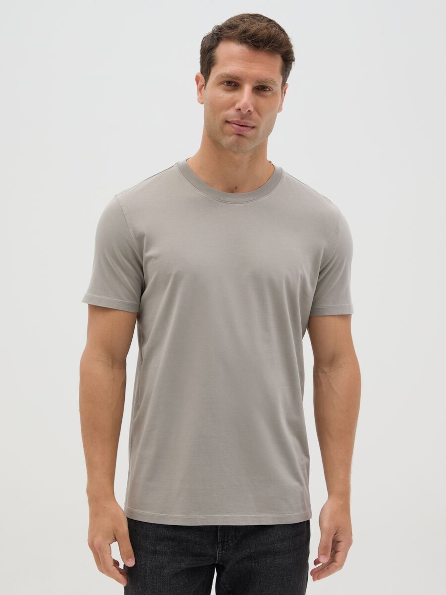 Men’s grey regular fit T-shirt in 100% cotton_0