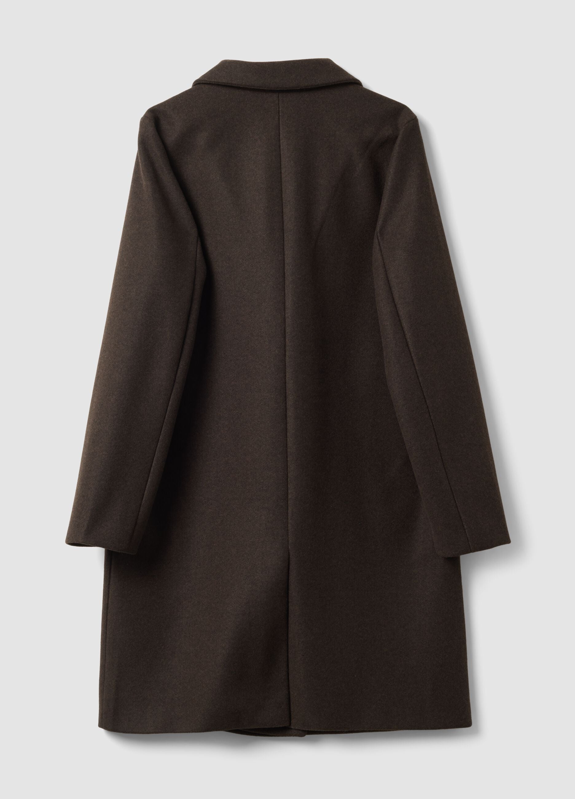 Brown regular-fit coat with lapels and buttons